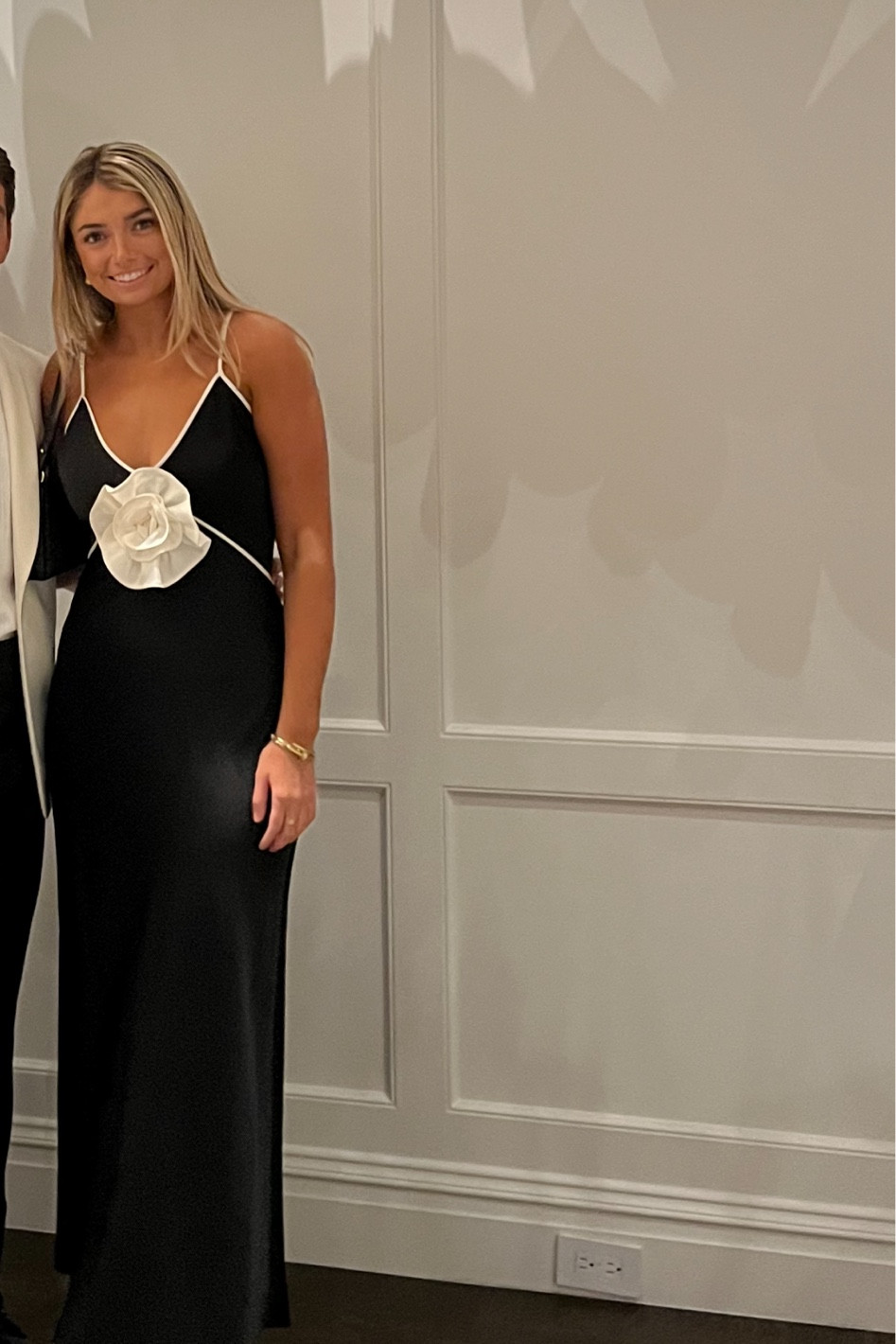 The best dress! Stephanie Satin V-Neck Rosette Detail Sleeveless Slip Maxi Dress !! 