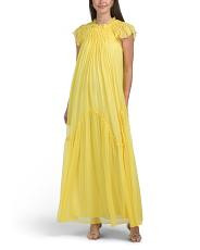 Silk Smocked Chiffon Dress | TJ Maxx