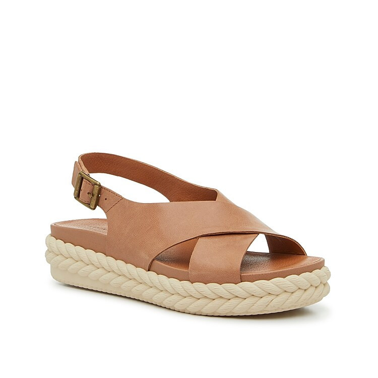 Lucky Brand Lanithy Platform Sandal | Women's | Latte Brown | Size 8.5 | Sandals | Slingback | DSW