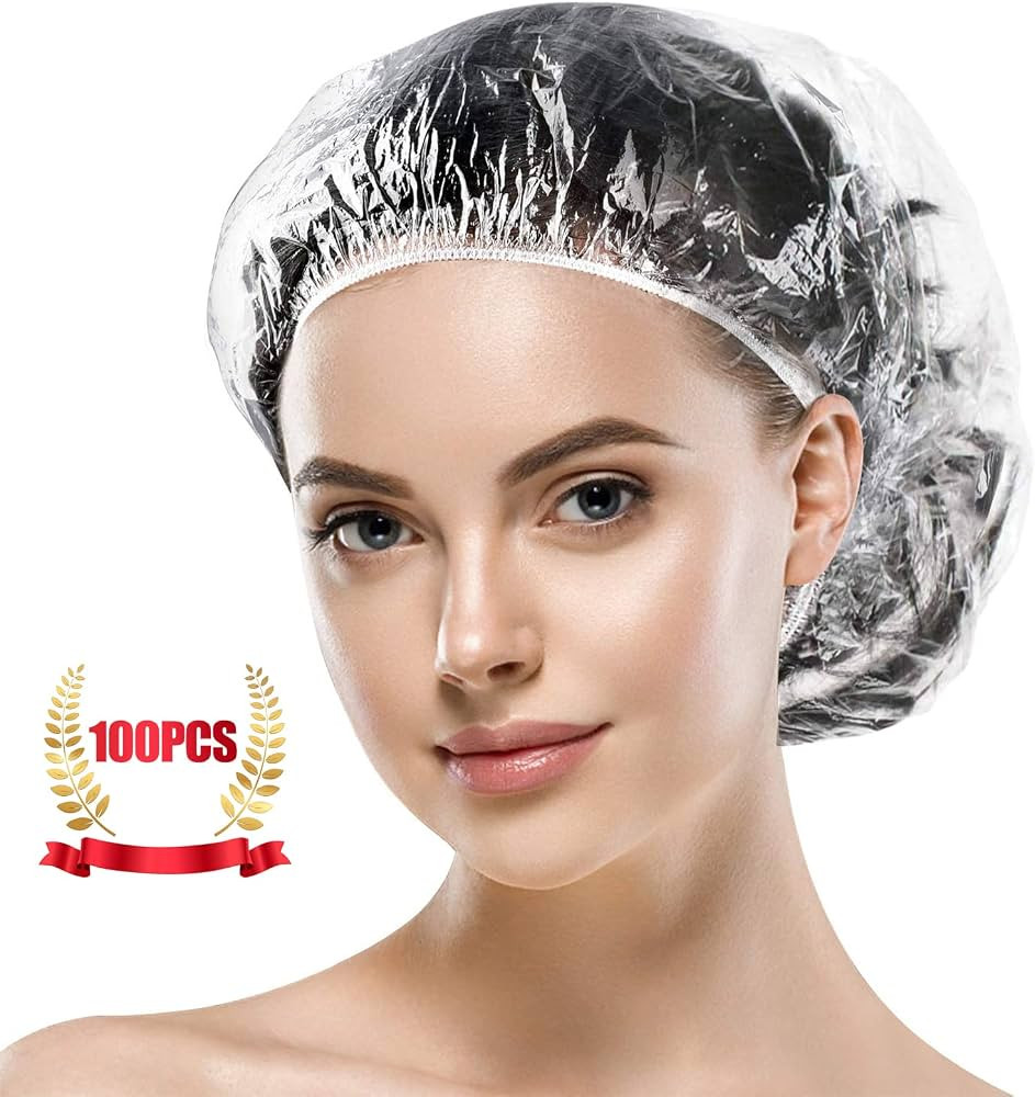 MORGLES Shower Caps Reusable Waterproof, 100 Pcs Disposable Plastic Shower Caps for Women Bathing... | Amazon (US)