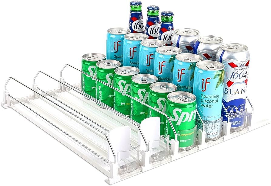 MAXTUF Drink Dispenser for Fridge, Soda Can Organizer for Refrigerator, Adjustable Width Beverage... | Amazon (US)