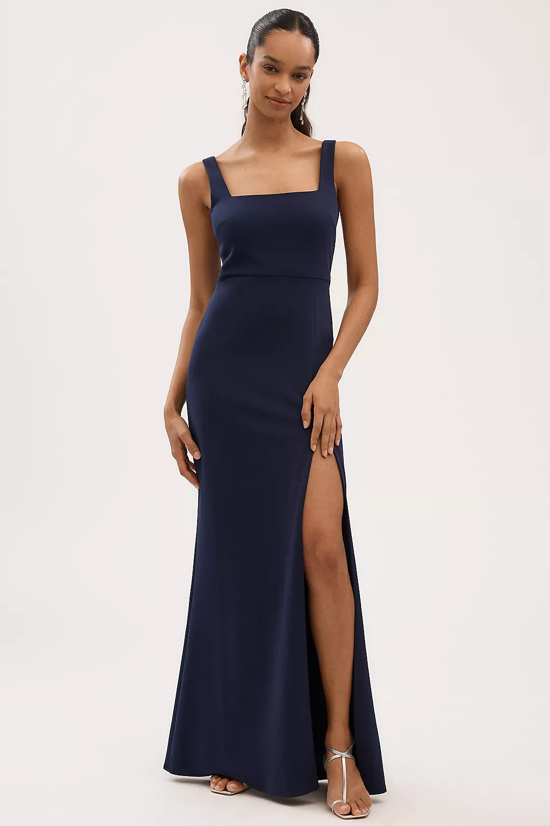 BHLDN Blake Square-Neck Stretch Crepe Maxi Dress | Anthropologie (US)