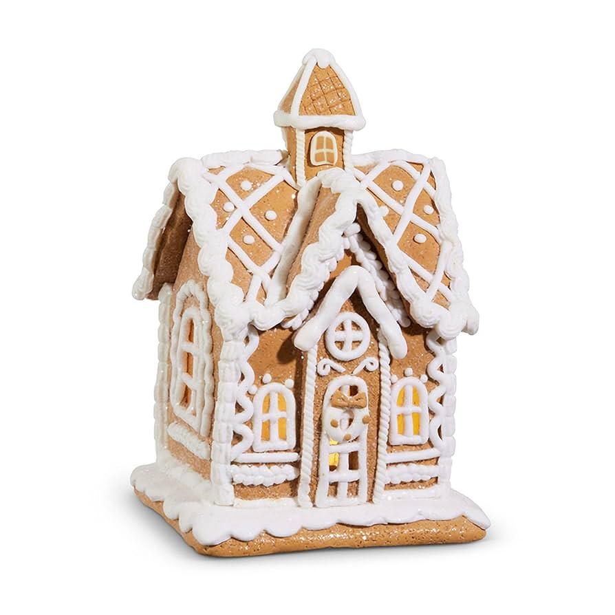 RAZ Imports Christmas Lighted Gingerbread House Figurine, 7.75-inch Height, Holiday Decoration | Amazon (US)