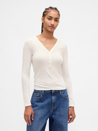 Sheer Rib Henley T-Shirt | Gap (US)