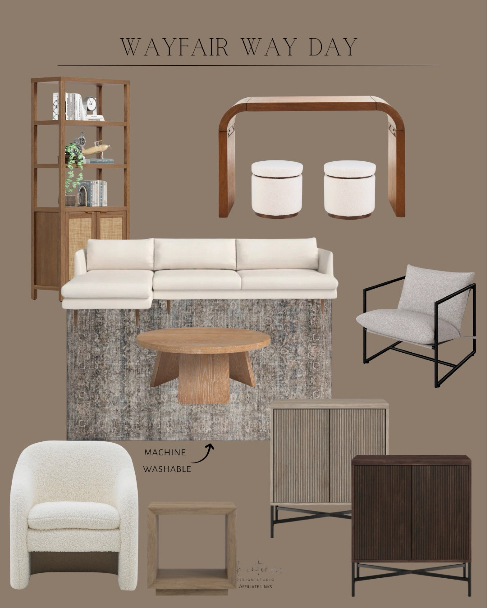 Wayfair Way Day
Accent chair / storage bookcase / area rug / coffee table / accent cabinet / upholstered sectional / Sherpa ottoman / 

#LTKHome #LTKFindsUnder100 #LTKSaleAlert