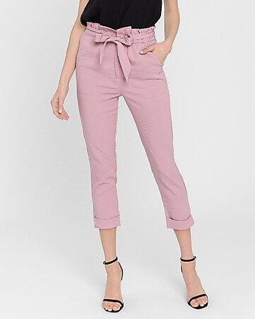 Endless Rose High Waisted Paperbag Cropped Pants | Express