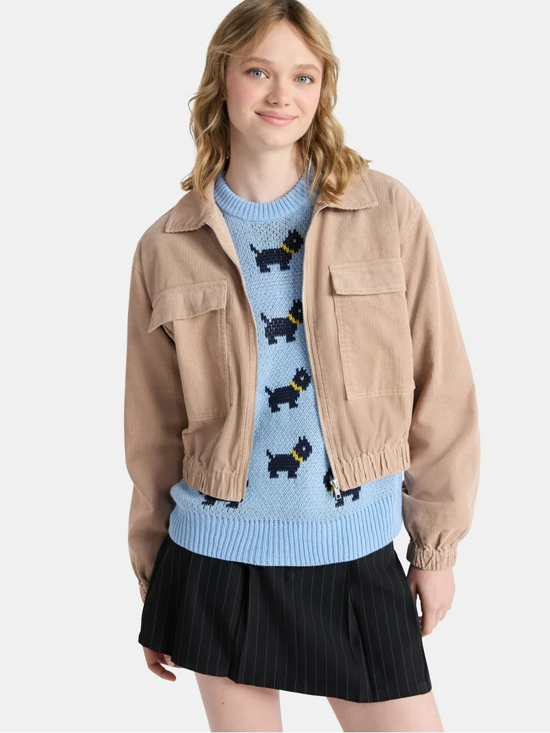 Netflix Stranger Things Corduroy Cotton Jacket from No Boundaries, Women’s and Women’s Plus | Walmart (US)