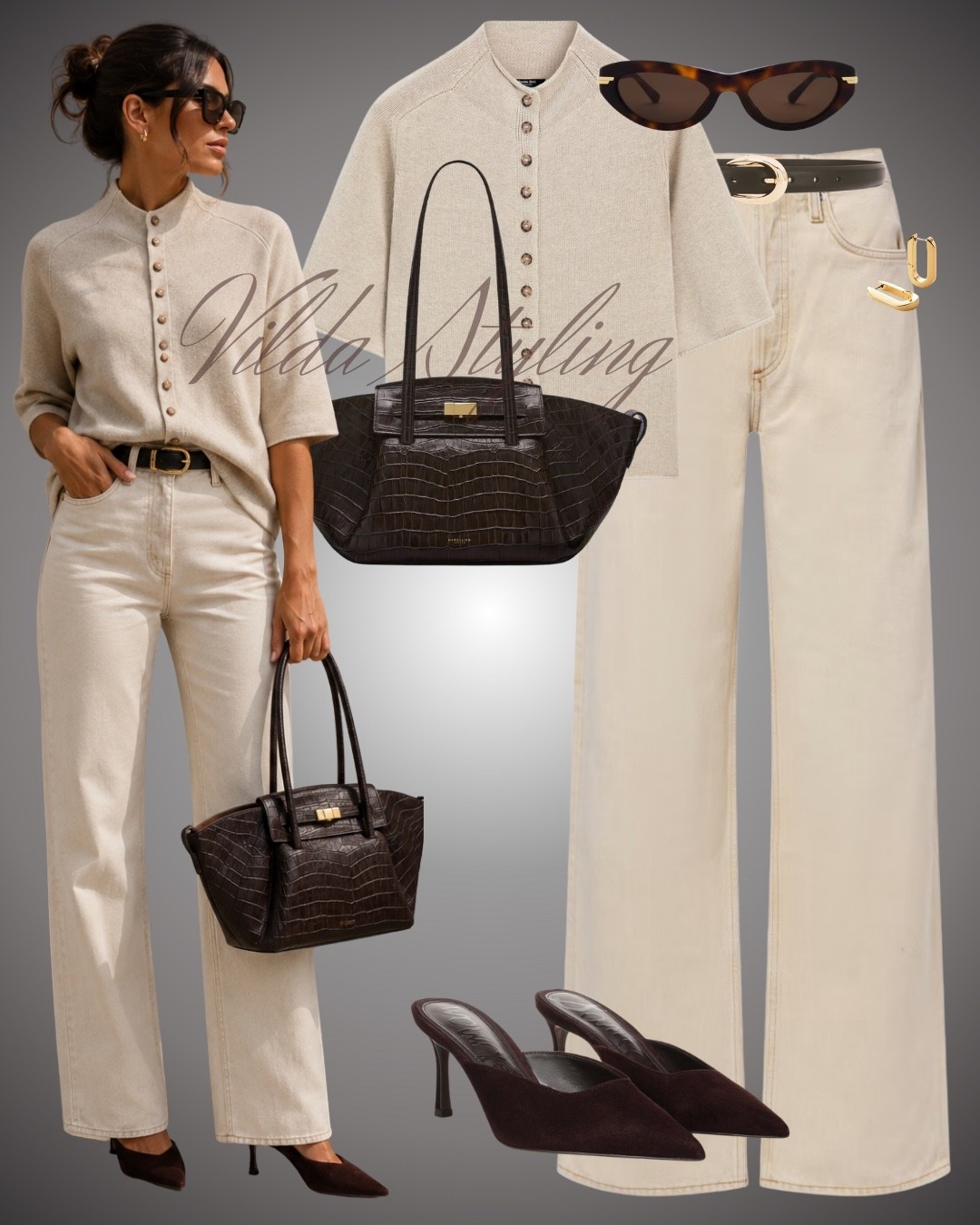 Neutral tones, rich textures, and timeless accessories 🤎 An effortlessly polished look that takes you from coffee dates to city strolls. Cream denim, a soft knit cardigan, chocolate suede heels, and a structured croc-effect bag make the perfect quiet-luxury combination.


#LTKStyleTip #LTKFashion #LTKFinds #NeutralStyle #QuietLuxury #ChicStyle #FallStyle #CapsuleWardrobe

#LTKjeans #LTKstyletip #LTKworkwear