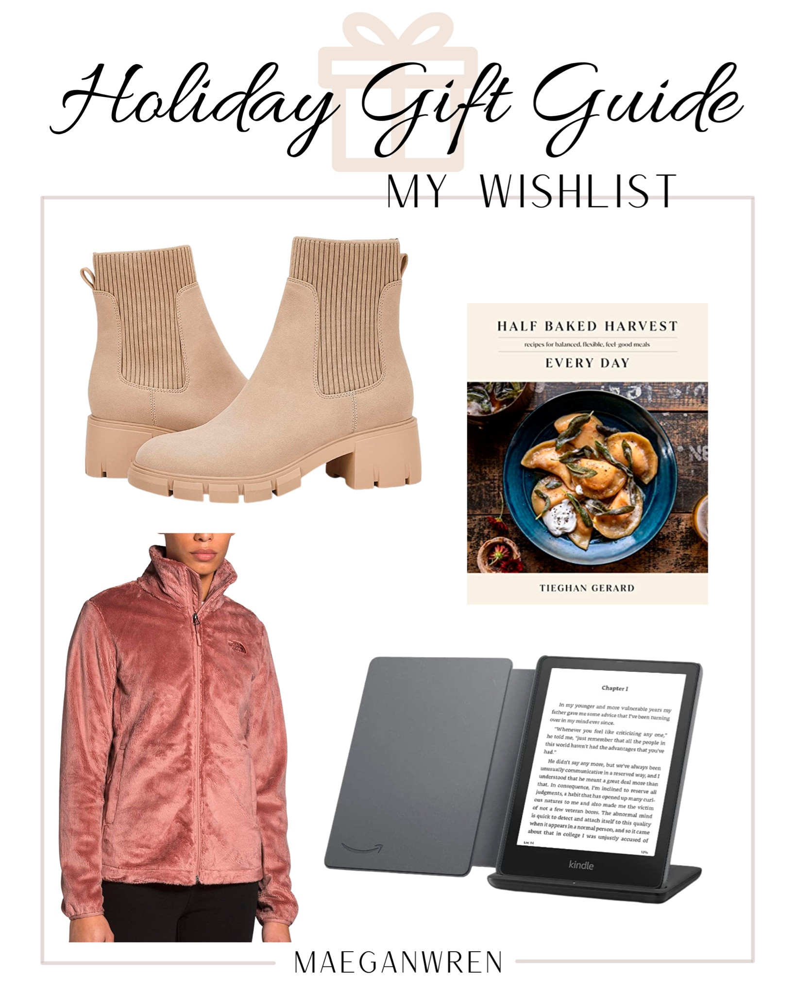 Holiday Gift Guide, my wishlist, Chelsea boots, nude, half baked harvest cookbook, north face fleece jacket, kindle bundle, kindle cover, kindle wireless charger, Amazon finds, Christmas gift wishlist, ideas, inspo

#LTKitbag #LTKHoliday #LTKGiftGuide