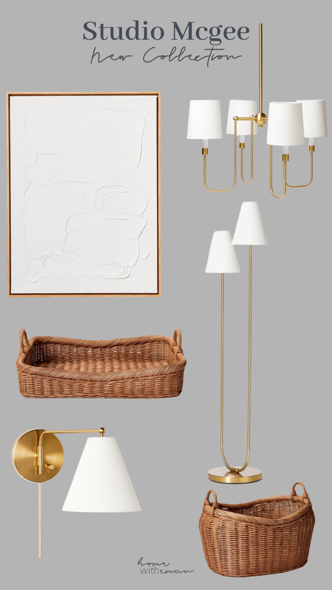 4 arm chandelier, 2 head floor lamp, sconce, vintage French tray. New Threshold designed by studio mcgee collection at Target #TargetHome 

#LTKunder50 #LTKunder100 #LTKhome