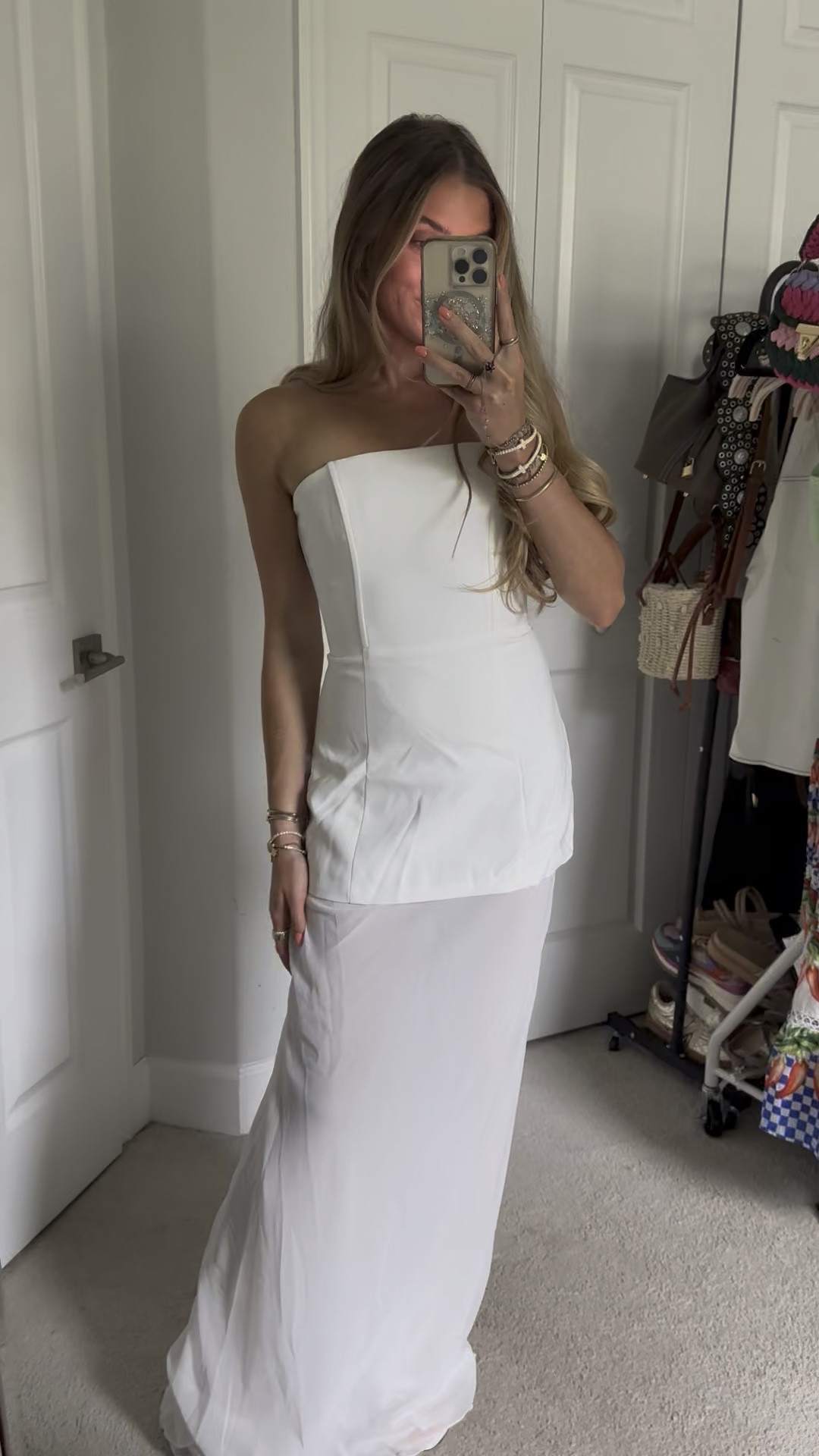 Showpo size 2. Featuring an elegant strapless bodice paired beautifully with a striking contrast skirt, this ivory dress blends minimalist sophistication with runway-inspired charm. Drawing influence from haute couture elegance, the sleek silhouette effortlessly highlights your curves for a truly unforgettable look.

Ideal for weddings, glamorous cocktail parties, or red carpet occasions, the Keyla Maxi Dress pairs perfectly with vintage-inspired accessories such as delicate pearl earrings or minimalist strappy heels. Slip into this dreamy maxi dress, and instantly turn any event into your own personal fashion moment.

#LTKWedding #LTKFindsUnder100 #LTKParties