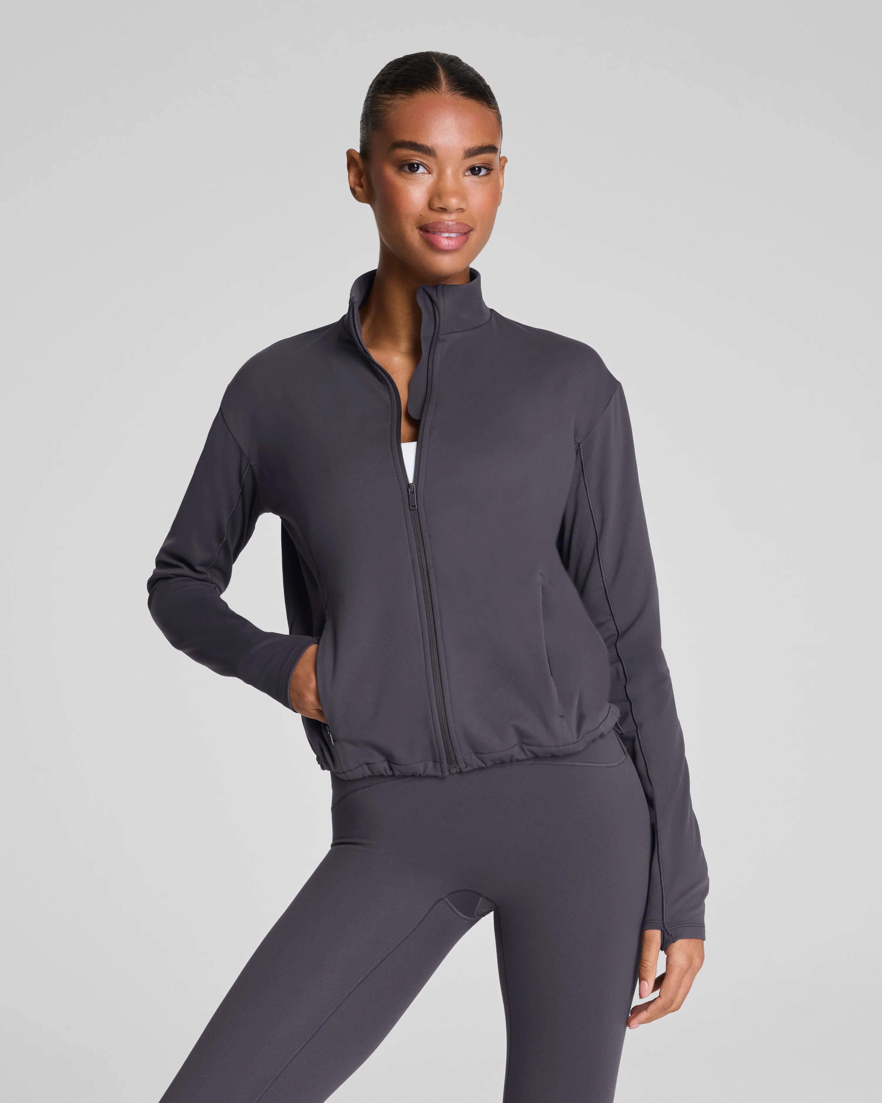 Fleece Lined Jacket | Full Zip Workout Jacket | SPANX | Spanx