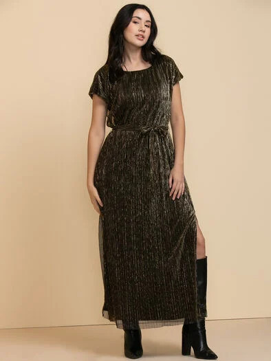 Metallic Belted Dress | Ricki's