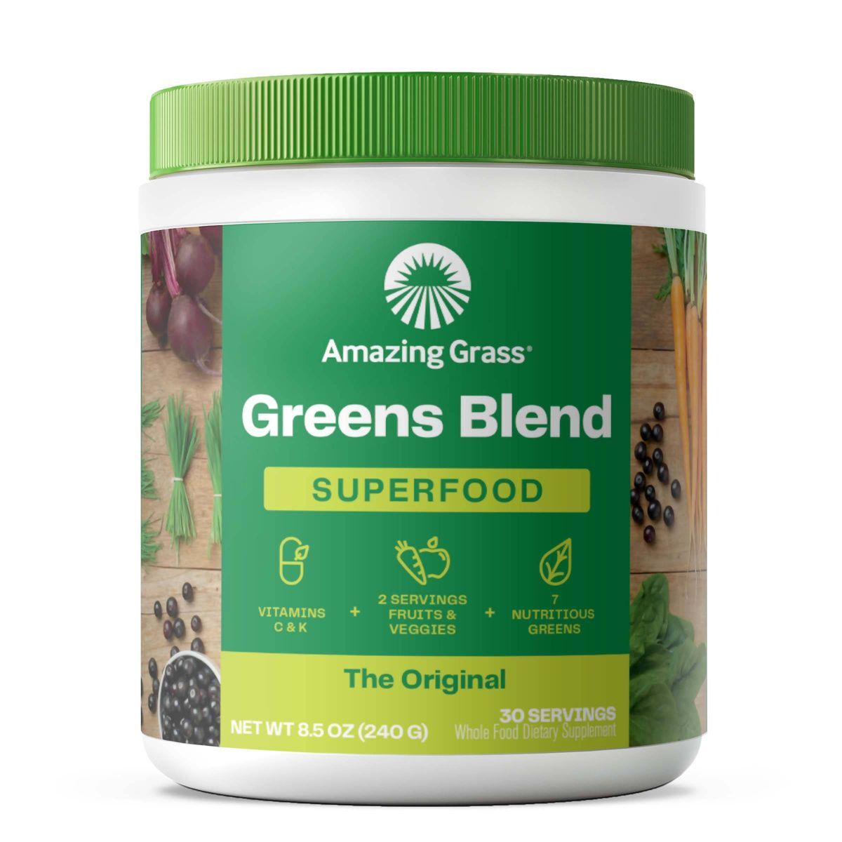 Amazing Grass Greens Blend Superfood Vegan Powder - Original - 8.5oz | Target