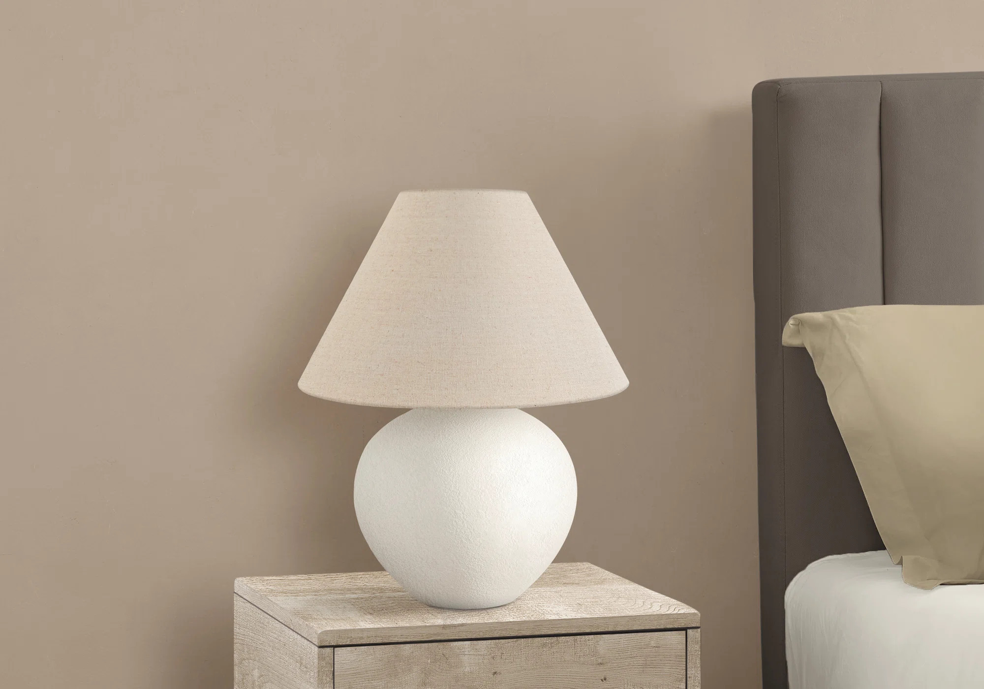 Lighting, 16"H, Table Lamp, Cream Shade, Cream Ceramic, Contemporary | Wayfair North America