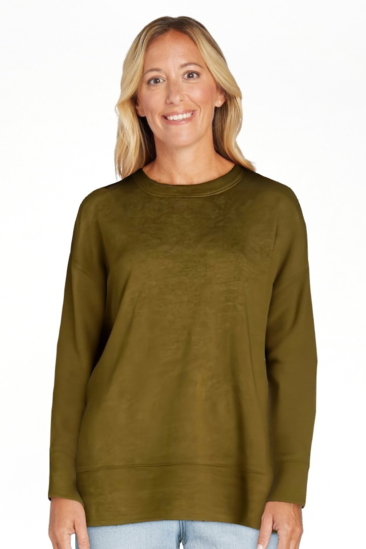 Time and Tru Women's Crewneck Sweatshirt with High-Low Hem, Sizes XS -4X | Walmart (US)