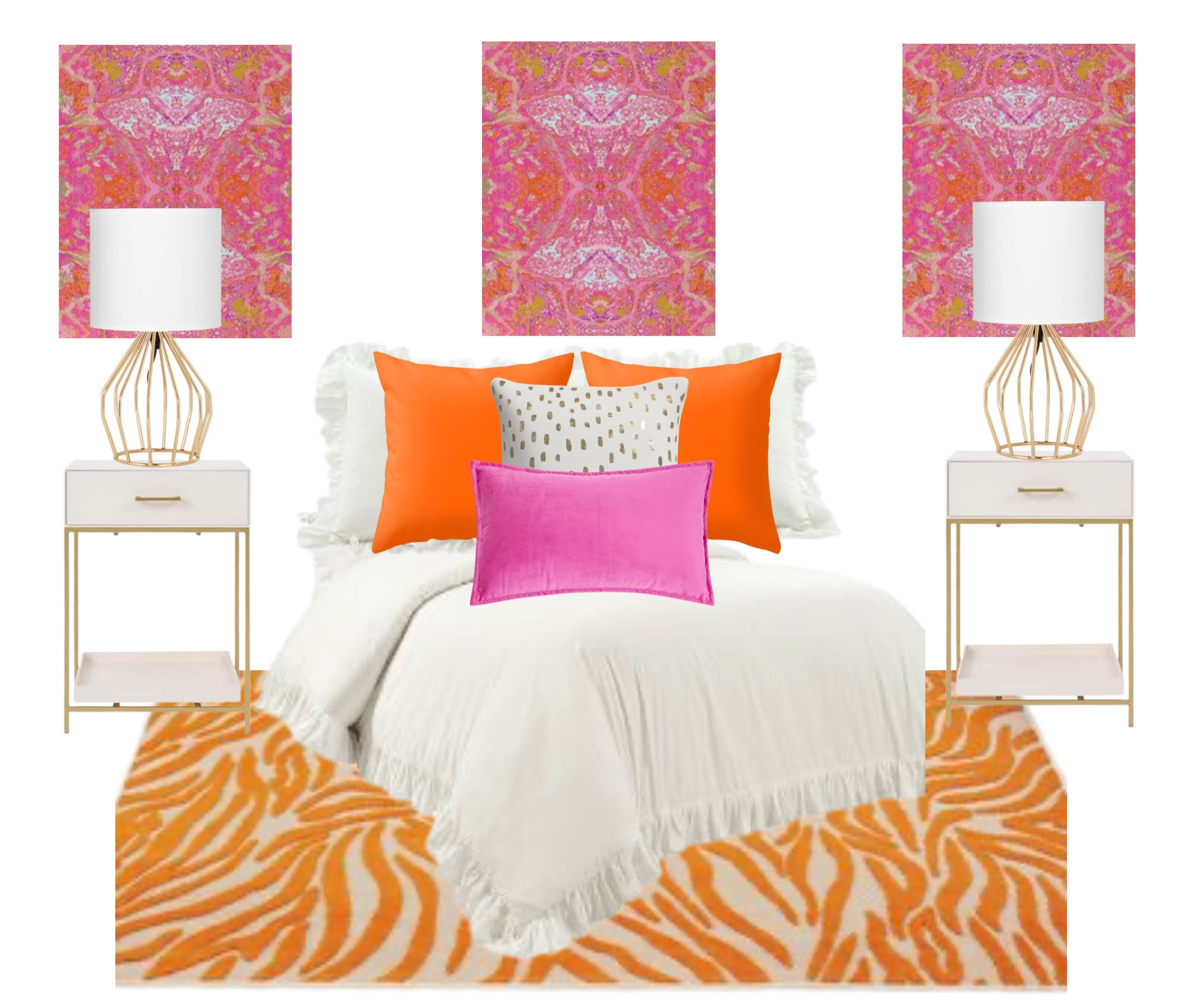 Preppy girly bedroom 💗🧡💗

#LTKhome #LTKstyletip #LTKsalealert