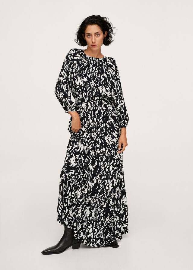 Printed long dress | MANGO (UK)