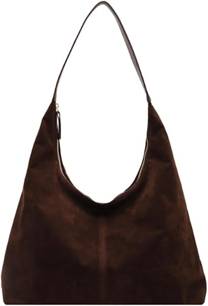 Trendy Faux Suede Shoulder Purse Bag Women Tote Hobo Purses Handbag Bags | Amazon (US)