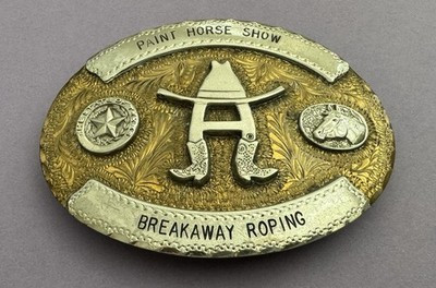 VTG Rare Houston Livestock Show & Rodeo Paint Horse Breakaway Roping Belt Buckle  | eBay | eBay CA
