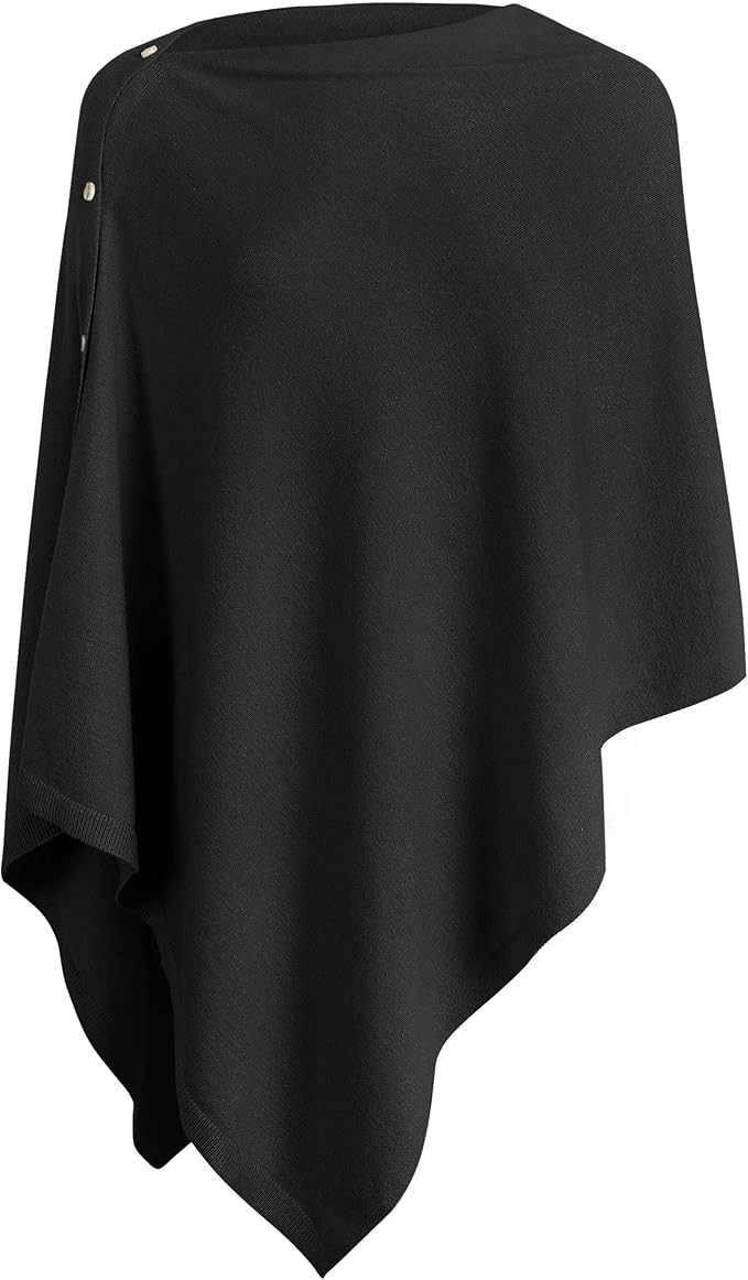 PULI Women's Versatile Knitted Shawls Scarf Poncho Sweater with Buttons Lightweight Spring Summer... | Amazon (US)