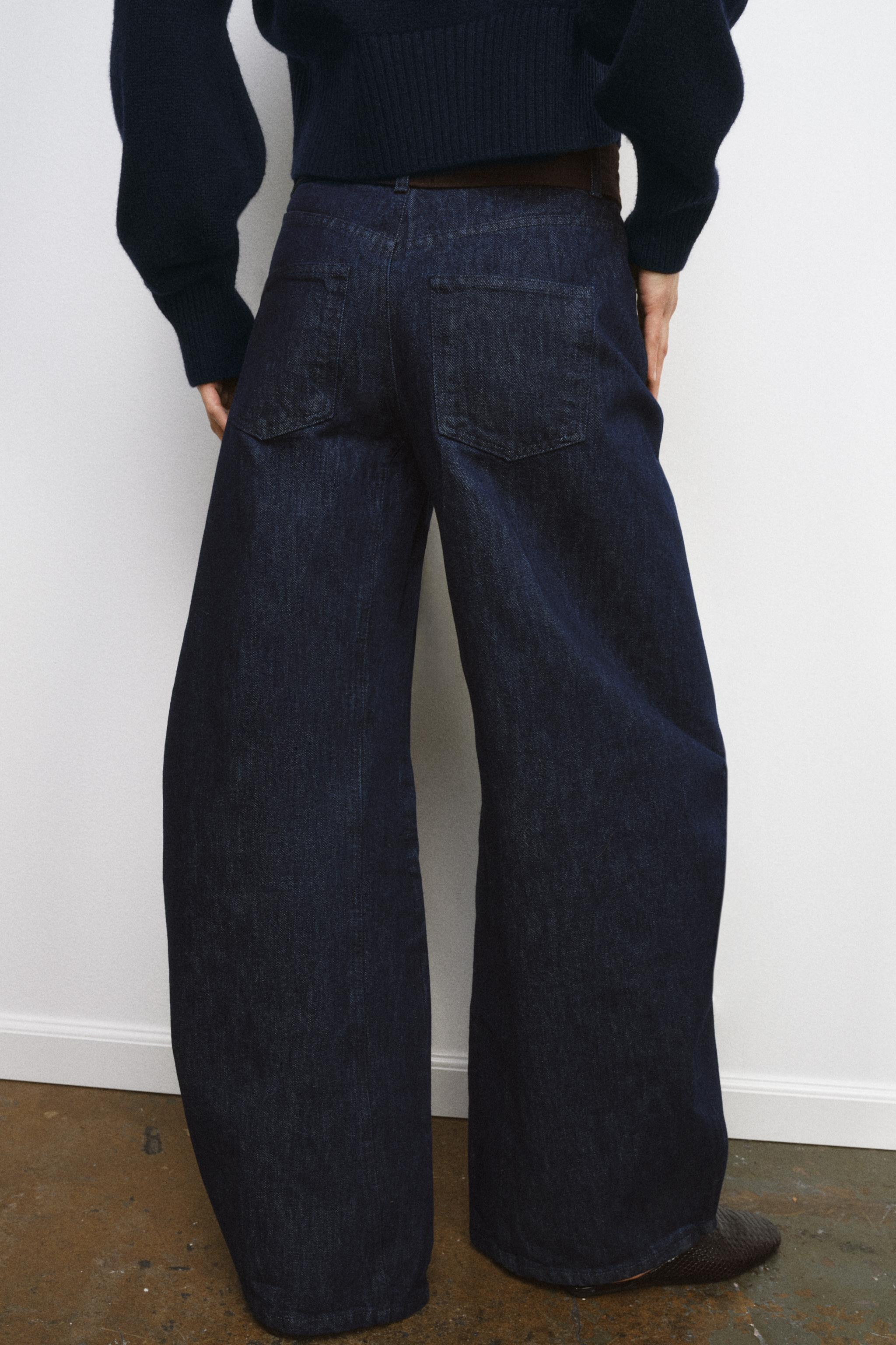 ZW COLLECTION BARREL BELT JEANS | Zara US