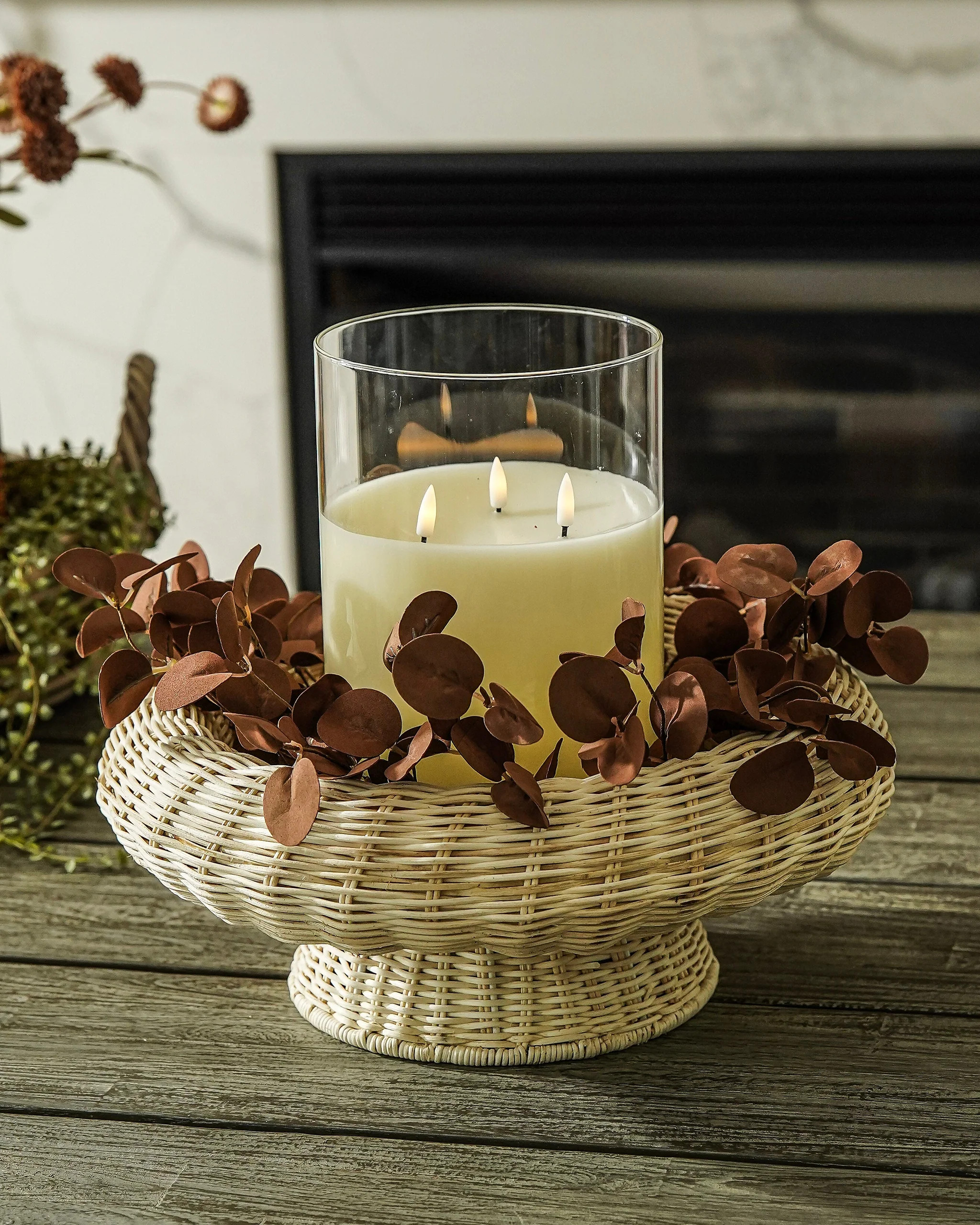 Ester Hand-Woven Rattan Pedestal | MJHome