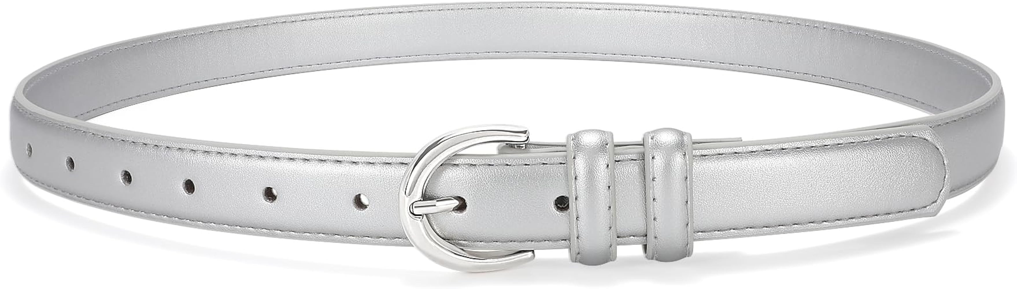 SANSTHS Women Leather Belt for Jeans Pants Fashion Ladies Skinny Belt for Dresses Thin Belt with ... | Amazon (US)