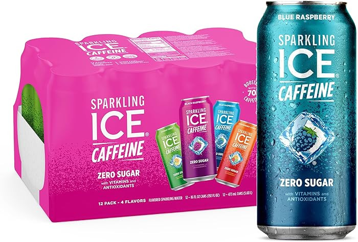 Sparkling Ice Caffeine Variety Pack, Flavored Sparkling Water, Zero Sugar, with Vitamins and Anti... | Amazon (US)