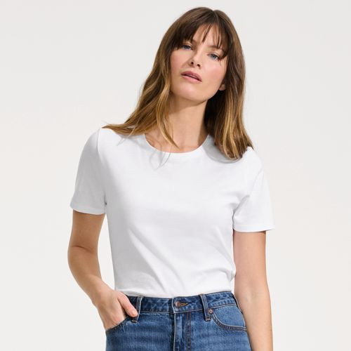Tall Supima Cotton Crew Neck T-Shirt - Lands' End - Pink - S | Lands' End (US)
