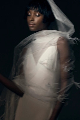 A.B. Ellie Charlotte Feather Cathedral Veil | Anthropologie (US)