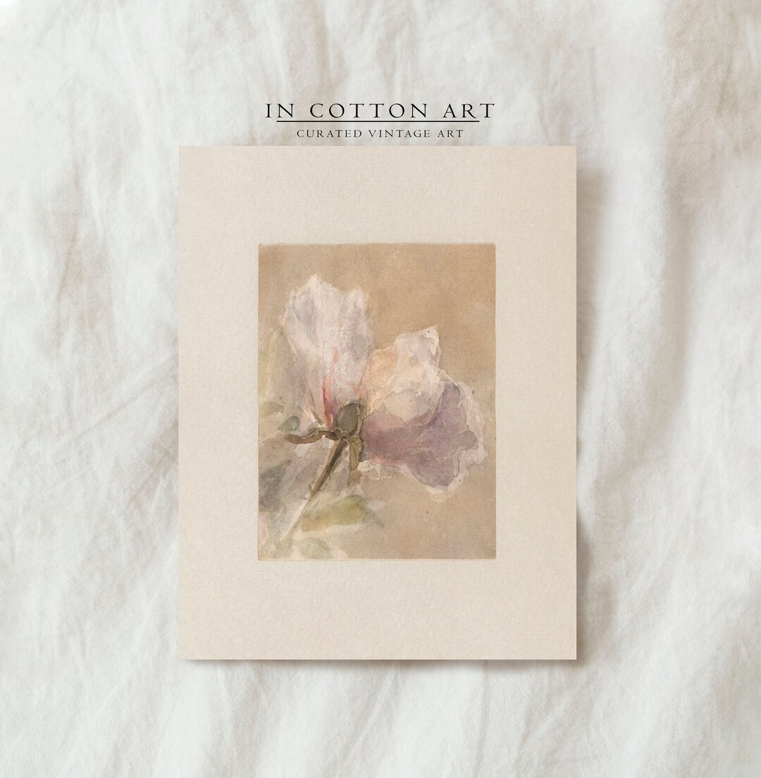 Antique Rose Painting PRINTABLE / Botanical Vintage Girls Nursery Room Decor / Dainty Floral Art ... | Etsy (US)