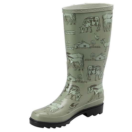 Blue Mountain  Women's Farm Print Knee-High Waterproof Rubber Boots | Tractor Supply
