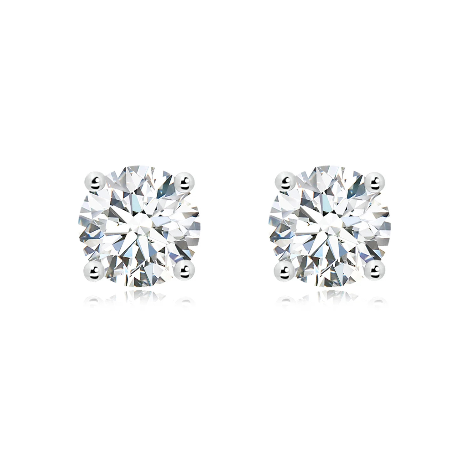 Lab-Grown Basket-Set Solitaire Diamond Stud Earrings | Angara US