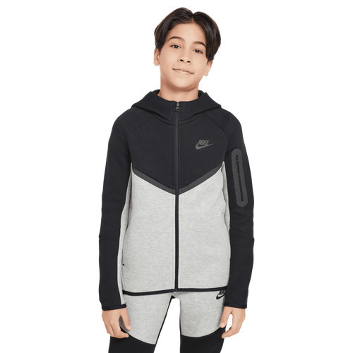 Boys Nike Nike Tech Fleece Full-Zip - Boys' Grade School Dark Grey Heather/Black Size XL | Kids Foot Locker (US)