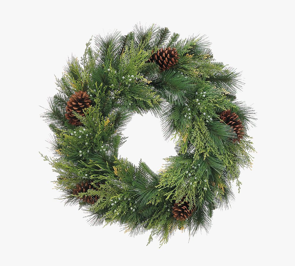Faux Pinecone & Berry Cedar Wreath | Pottery Barn (US)
