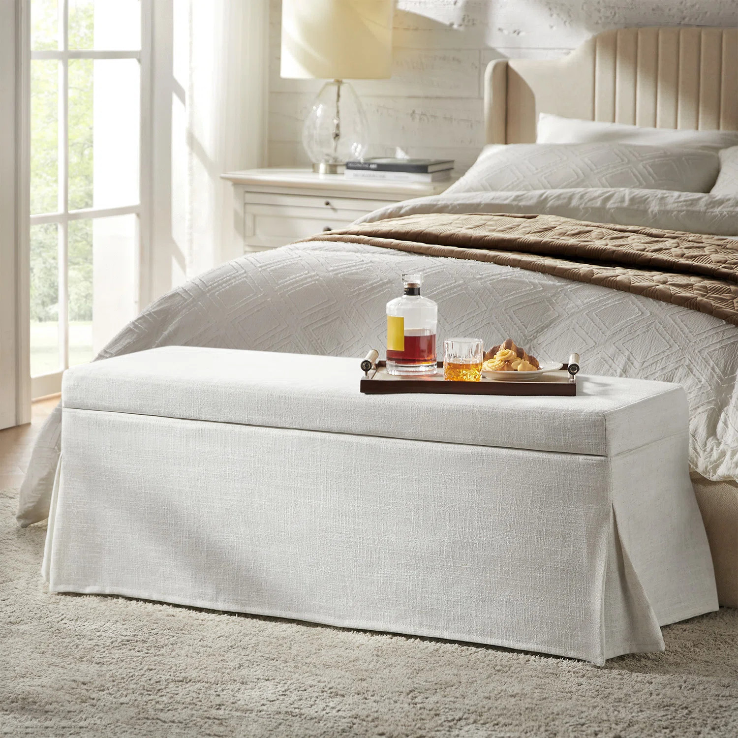 Lessman 46.5" Farmhouse Simple Assemble Storage Bench with Removable and Machine-Washable Slipcov... | Wayfair North America