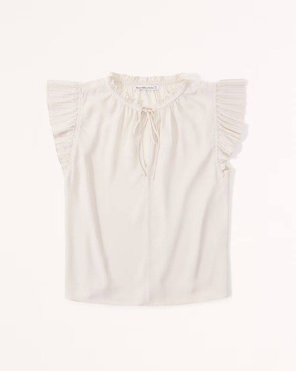 Ruffle Angel Sleeve Top | Abercrombie & Fitch (US)