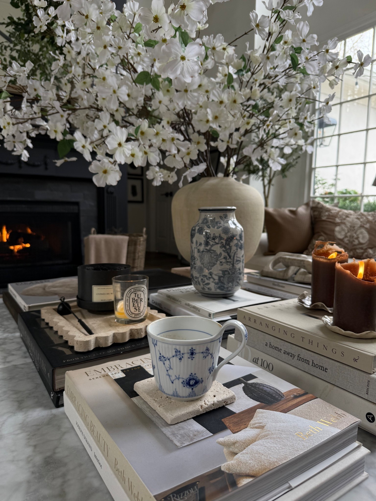 Early spring mornings with the addition of blues. Eeekkkk!!! Listening to birds, sipping from my blue cup and loving the stack of books, the candles, the (Amazon!) vase, and the omg dogwoods!

#LTKmorningroutine #LTKSeasonal #LTKdayinmylife