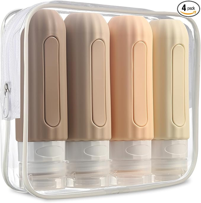 Mrsdry Travel Bottles for Toiletries, TSA Approved,BPA Free 3 Ounce Leak Proof Squeezable Silicon... | Amazon (US)
