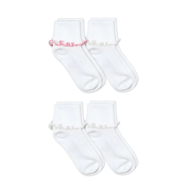 Ripple Edge Smooth Toe Turn Cuff Socks (2 pack) | Classic Whimsy