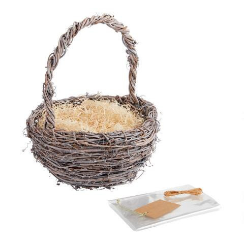 Bird's Nest Easter Gift Basket Kit With Handle | World Market