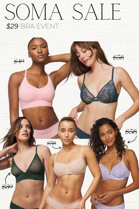 Soma’s famous $29 bra sale is HERE!! 👏🤩 Shop some of my favs! I absolutely love their Enbliss collection & the plunge lined bra is another favorite of mine! 

Shop now through 5/20. Sale includes strapless styles, and excludes Bodify line & national brands! 

#LTKSaleAlert #LTKFindsUnder50