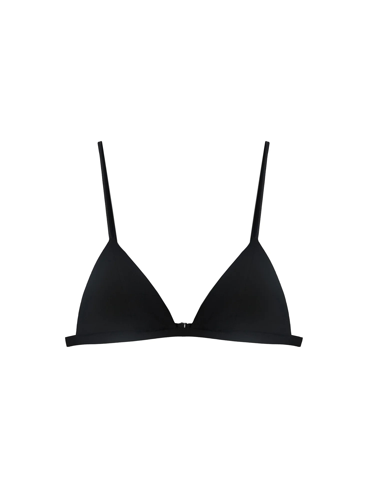 Black Organic Cotton Luxe Triangle Bra | Fleur du Mal | Fleur du Mal