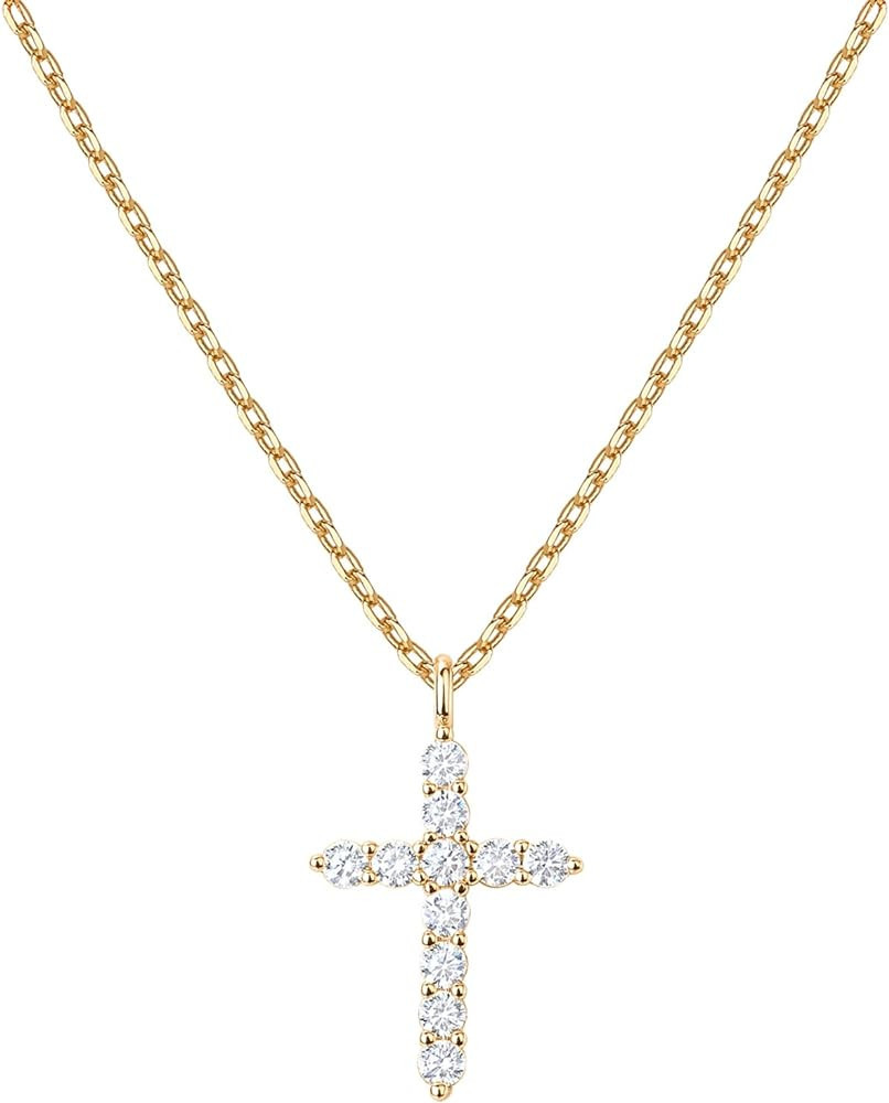 PAVOI 14K Gold Plated Cross Necklace for Women | Cross Pendant | Gold Necklaces for Women | Amazon (US)