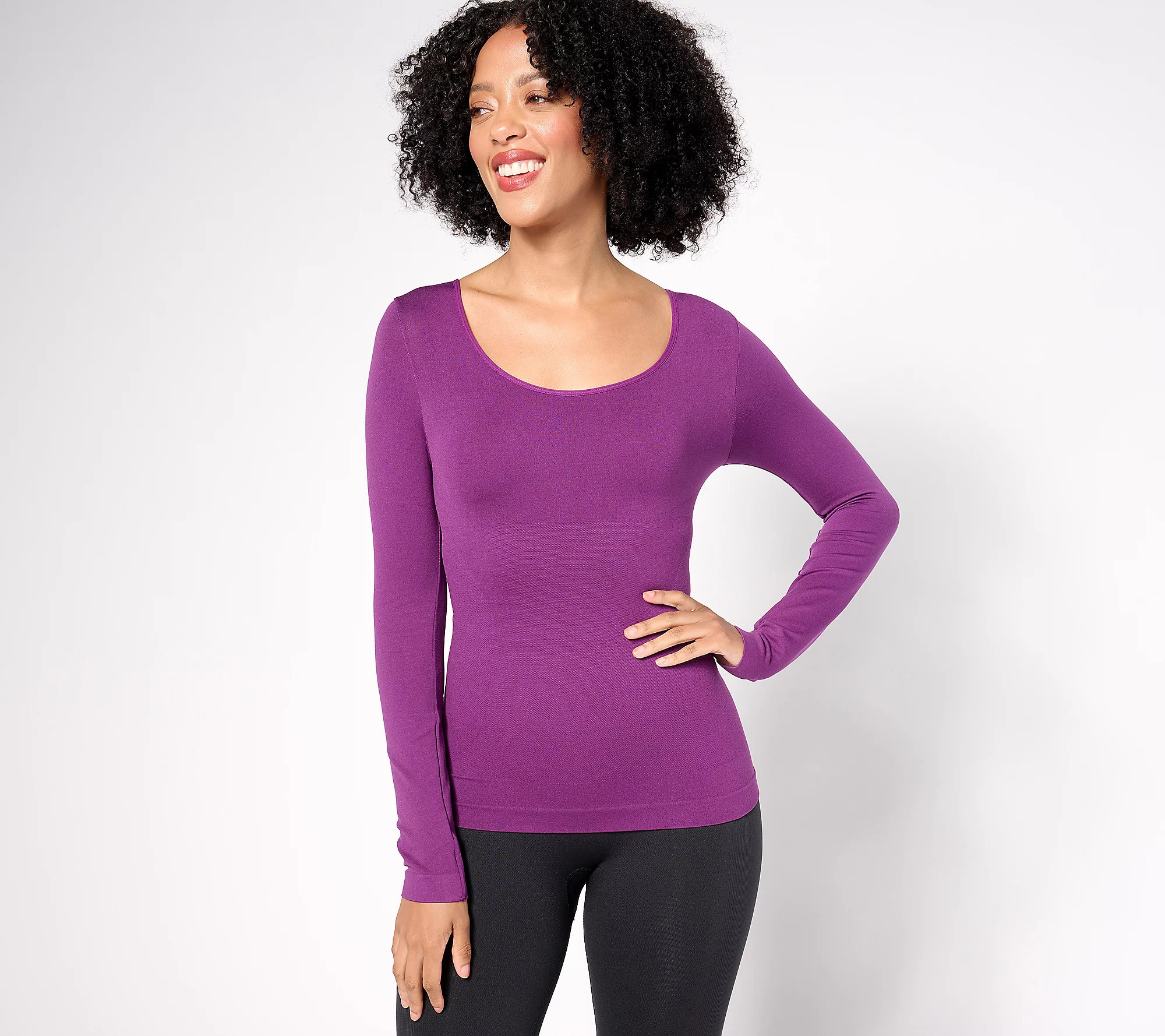 Shapermint All Day Everyday Long Sleeve Shaping T-Shirt | QVC
