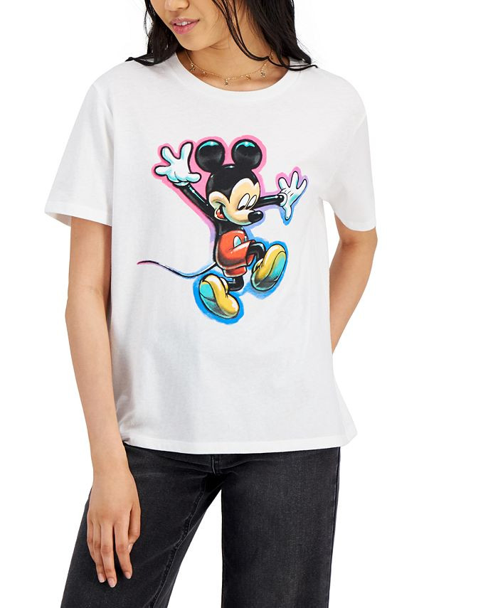 Disney Mickey Mouse Juniors' Spray Paint T-Shirt & Reviews - Tops - Juniors - Macy's | Macys (US)