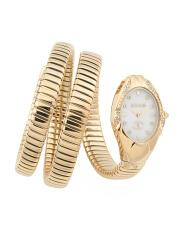 Women's Gold Plated Stainless Mother Of Pearl Triple Wrap Watch | TJ Maxx