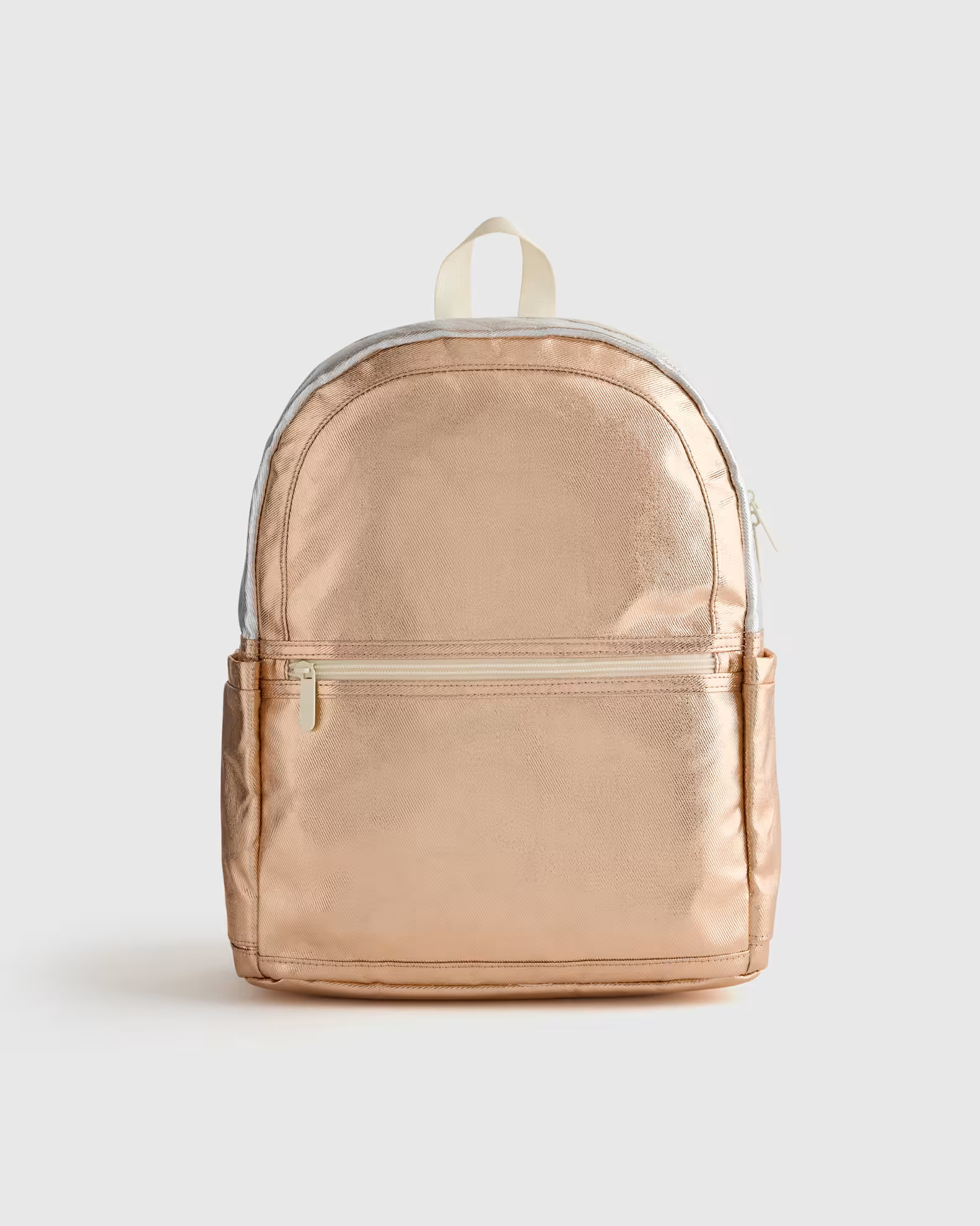 Recycled Double Pocket Backpack in Rose Gold/silver | Quince