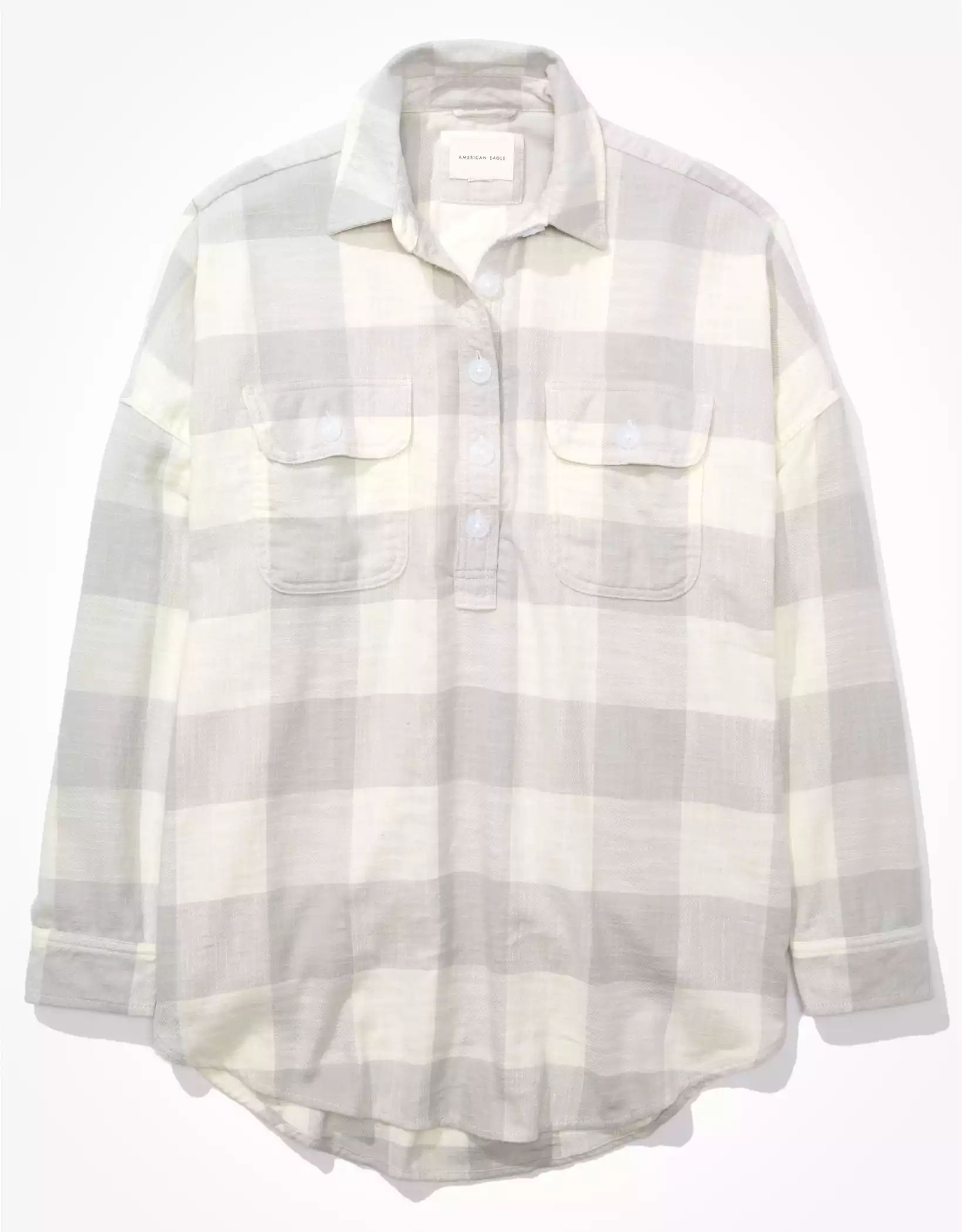 AE Oversized Pullover Flannel | American Eagle Outfitters (US & CA)